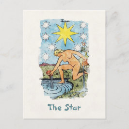 Postal The Star Tarot Card Watercolor Painting