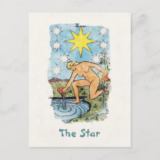 Postal The Star Tarot Card Watercolor Painting