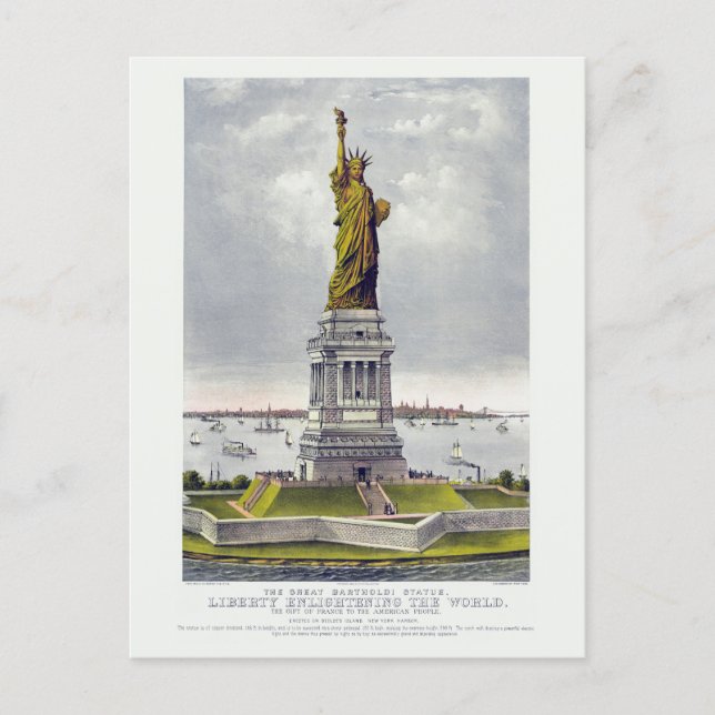 Postal The Statue of Liberty, The Great Bartholdi Statue (Anverso)
