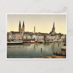 Postal The Unter Trave, cerca de Holsenthor, Lubeck, Alem