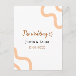 Postal The wedding of add bride groom name date peach