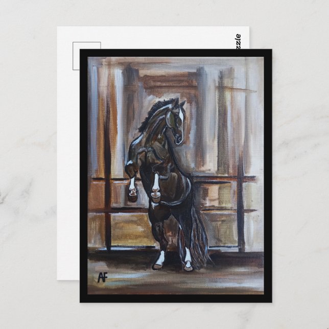 Postal The Wild Horse Painting by Alfred Fox (Anverso / Reverso)