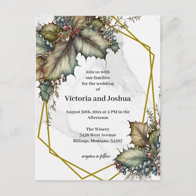Postal The Winery Wedding Invitation (Anverso)