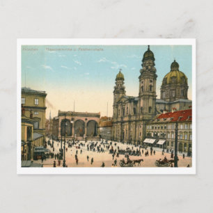 Postal Theatinerkirche, Munich, Alemania Vintage