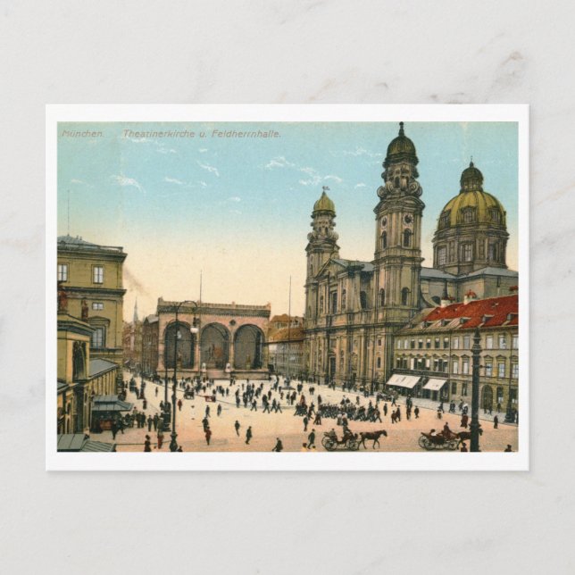 Postal Theatinerkirche, Munich, Alemania Vintage (Anverso)