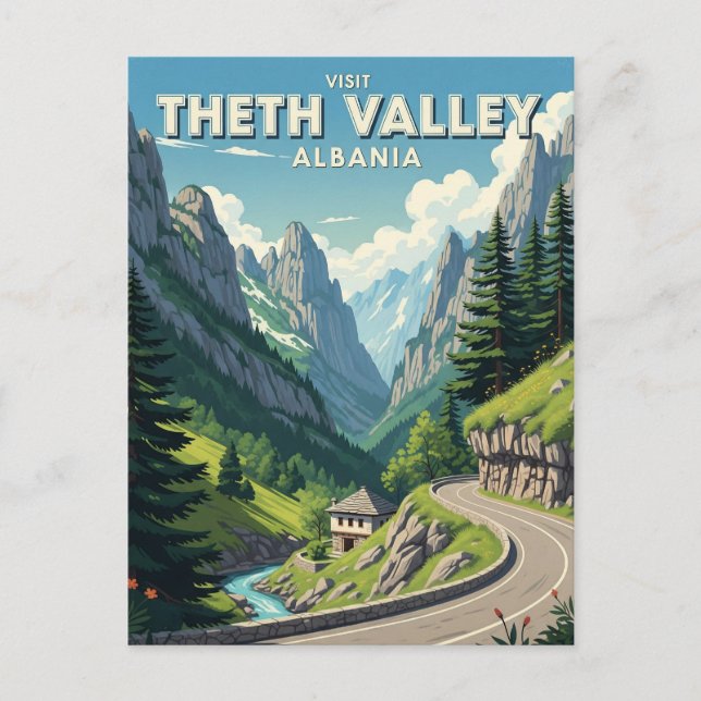 Postal Thenes Albania Viajes (Anverso)