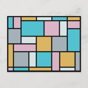 Postal Theo Van Doesburg - Composición 17 - Arte Mondrian