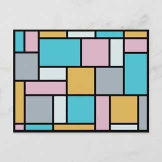Postal Theo Van Doesburg - Composición 17 - Arte Mondrian