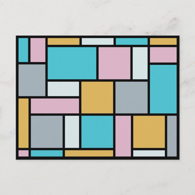 Postal Theo Van Doesburg - Composición 17 - Arte Mondrian (Anverso)