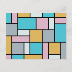 Postal Theo Van Doesburg - Composición 17 - Arte Mondrian