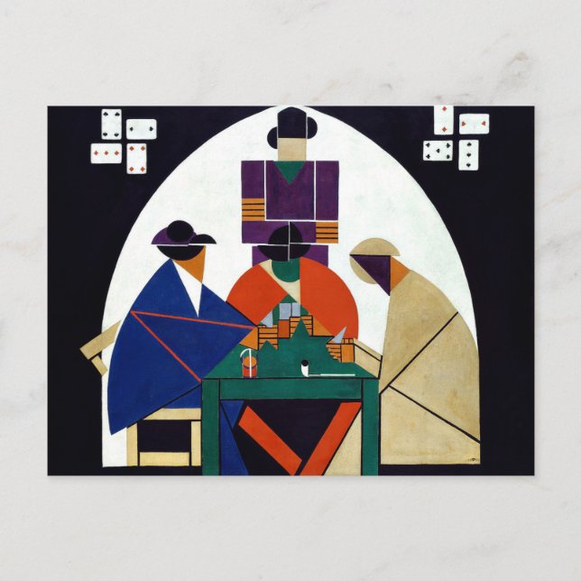 Postal Theo van Doesburg - Jugadores de cartas (Anverso)