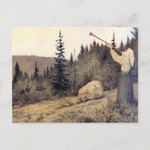 Postal Theodor Kittelsen - Op Under Fjeldet Toner En Lur