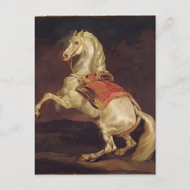 Postal Theodore Gericault: El Stallion de Napoleón, Tamer (Anverso)