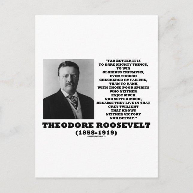 Postal Theodore Roosevelt se atreve a triunfar cosas pode (Anverso)