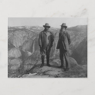 Postal Theodore Roosevelt y John Muir sobre el punto glac