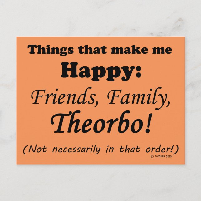 Postal Theorbo me hace feliz (Anverso)