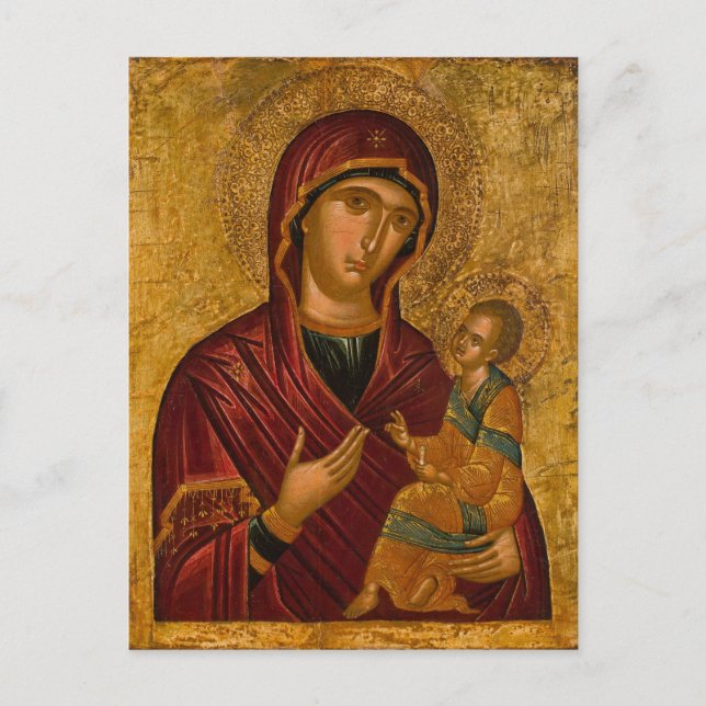 Postal Theotokos y el cristiano ortodoxo Cristo (Anverso)