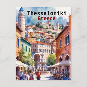 Postal Thessaloniki Grecia Cuadros acuáticos de viajes