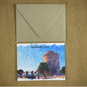 Postal Thessaloniki Grecia Material de arte acuático