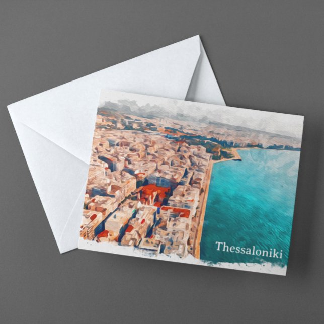 Postal Thessaloniki Grecia Vista panorámica (Thessaloniki Greece postcard)