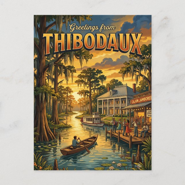 Postal Thibodaux Luisiana (Anverso)