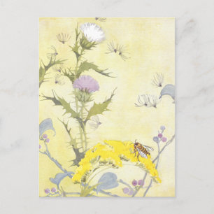 Postal Thistle and Bee on Goldenrod