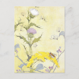 Postal Thistle and Bee on Goldenrod