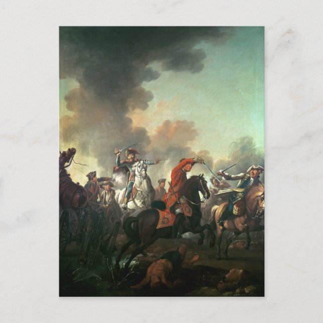 Postal Thomas Brown en la batalla de Dettingen (Anverso)