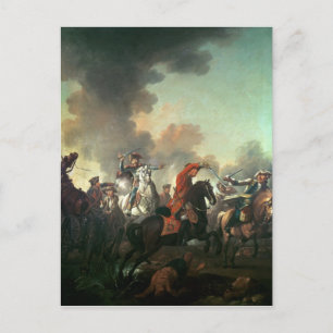 Postal Thomas Brown en la batalla de Dettingen