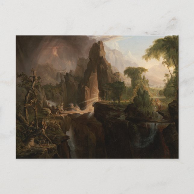 Postal Thomas Cole - Expulsión del Jardín del Edén (Anverso)