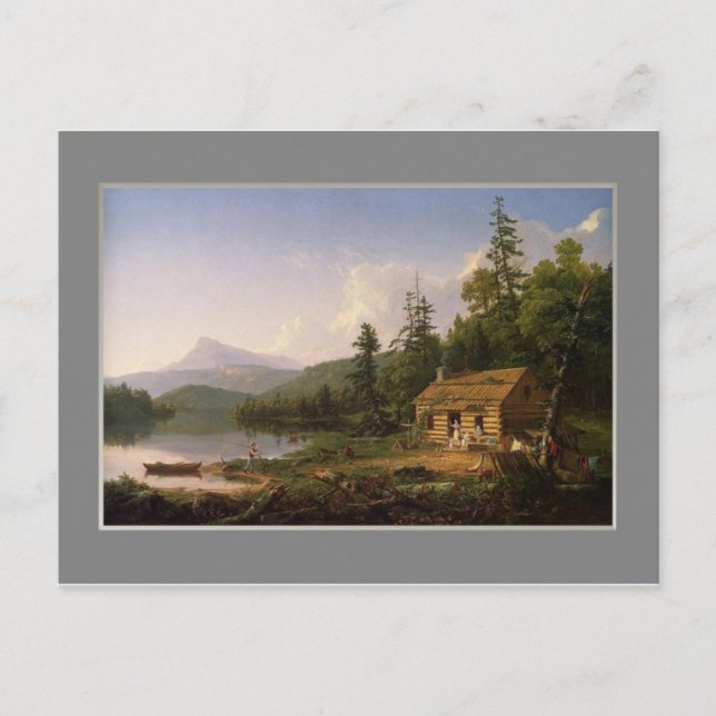 Postal Thomas Cole, Home in the Woods, 1847. (Anverso)