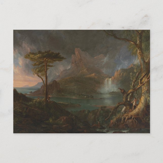 Postal Thomas Cole - Una escena salvaje (Anverso)