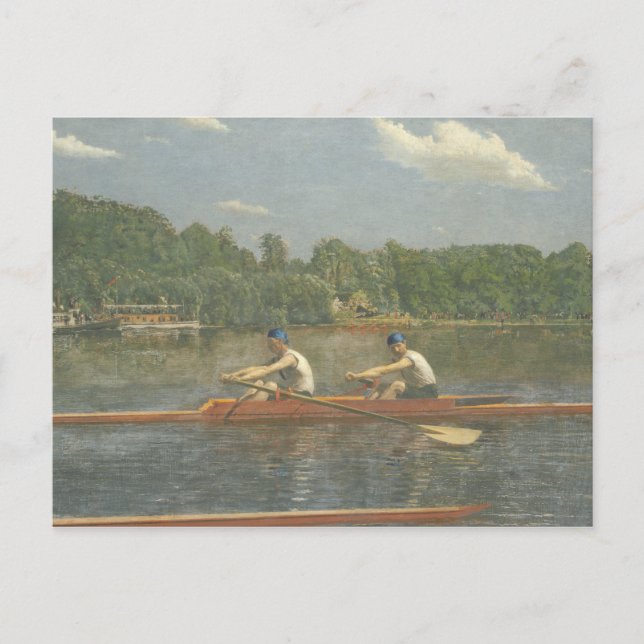 Postal Thomas Eakins - La Carreras de los hermanos Biglin (Anverso)