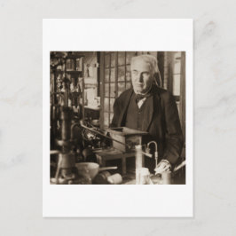 Postal Thomas Edison en su estudio de laboratorio