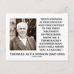 Postal Thomas Edison Inquietud Descontento Progreso