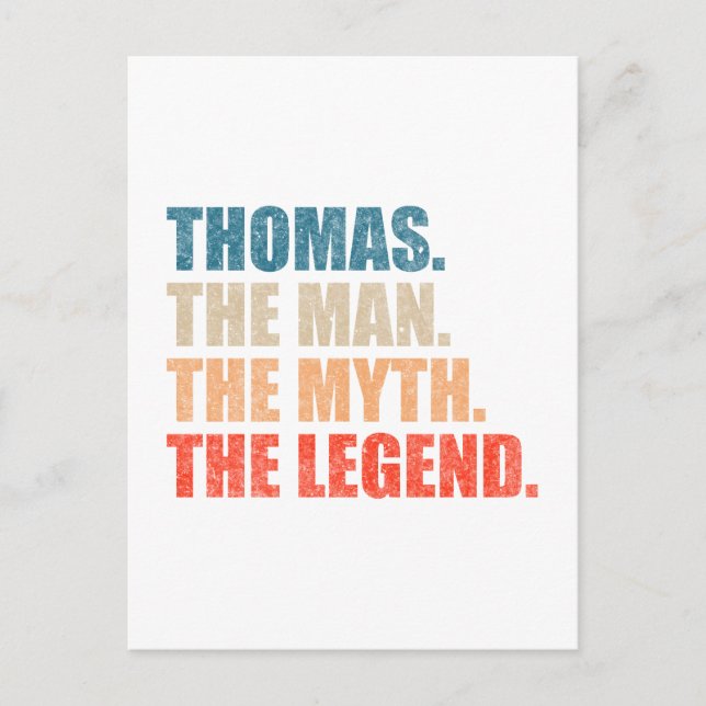 Postal Thomas El Hombre El Mito La Leyenda (Anverso)