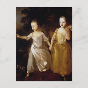 Postal Thomas Gainsborough - Chicas persiguiendo a una ma