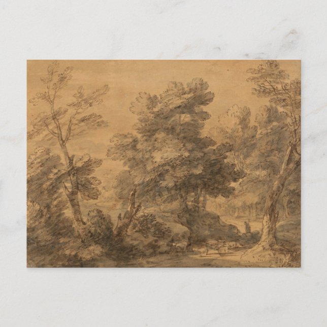 Postal Thomas Gainsborough - Paisaje de madera (Anverso)