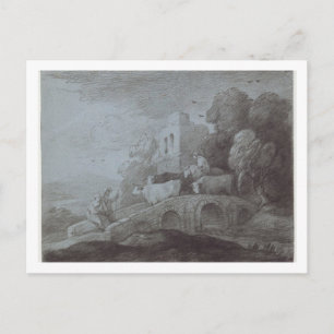 Postal Thomas Gainsborough   Paisaje de madera con Herdsm