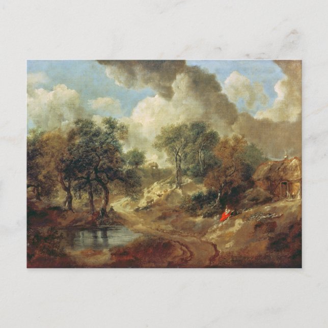 Postal Thomas Gainsborough |Paisaje de Suffolk, 1748 (Anverso)
