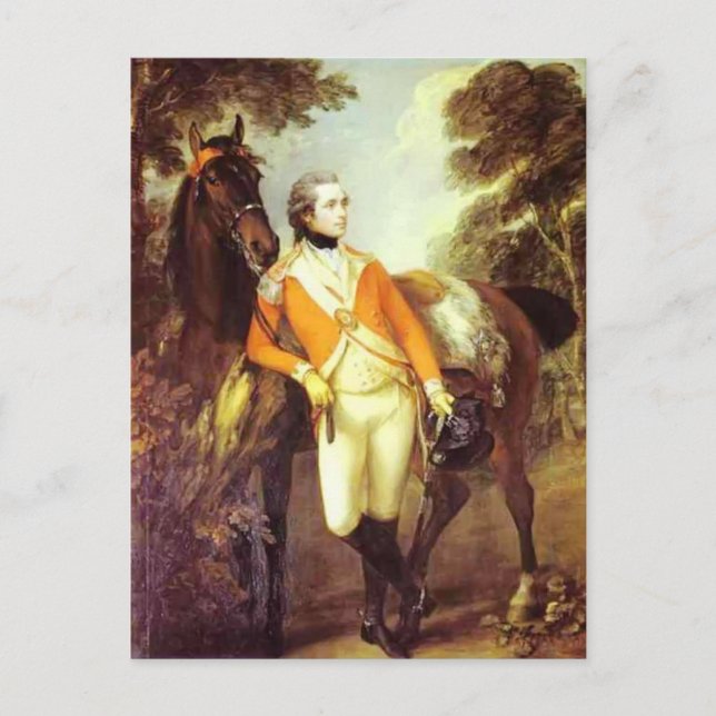 Postal Thomas Gainsborough - Retrato de John St. Leger (Anverso)