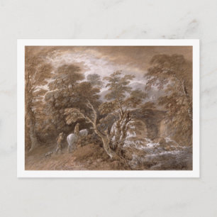 Postal Thomas Gainsborough   Un estanque de bosques con r