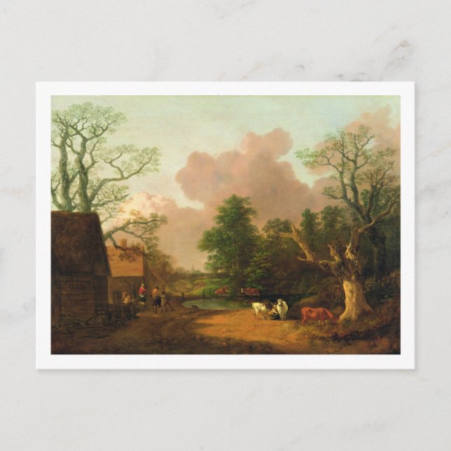 Postal Thomas Gainsborough | Un paisaje con figuras, Fa (Anverso)