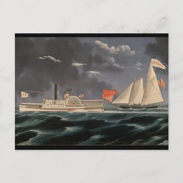 Postal Thomas Hunt y los Estados Unidos 1852 (Anverso)