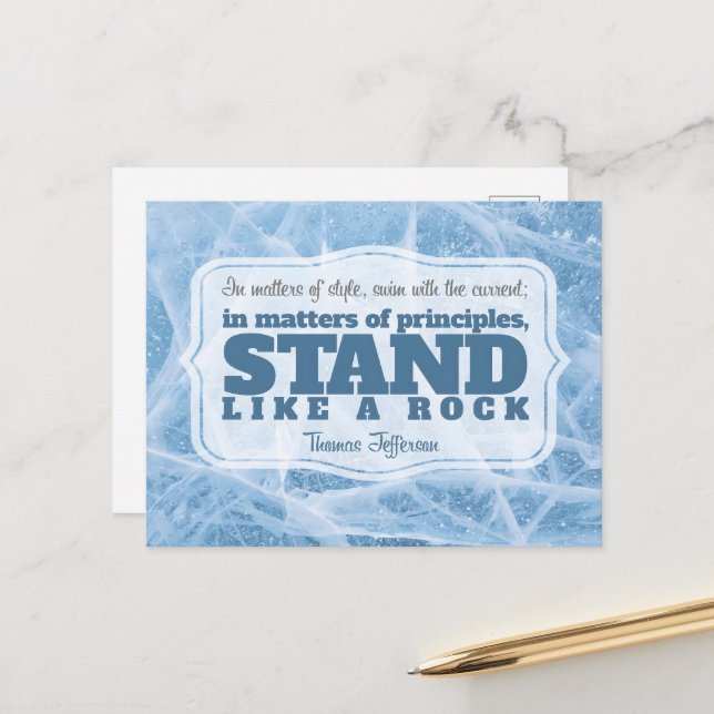 Postal Thomas Jefferson cita Inspiradora "Principio" (Anverso/Reverso In Situ)
