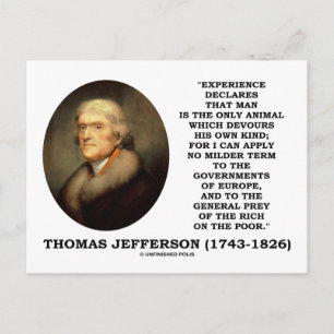 Postal Thomas Jefferson Experience Man se dedica a su pro