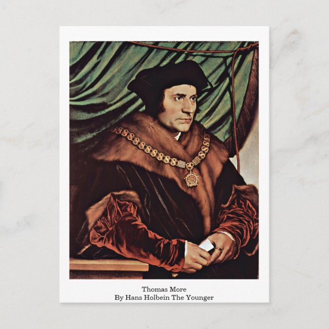 Postal Thomas Más Por Hans Holbein El Joven (Anverso)