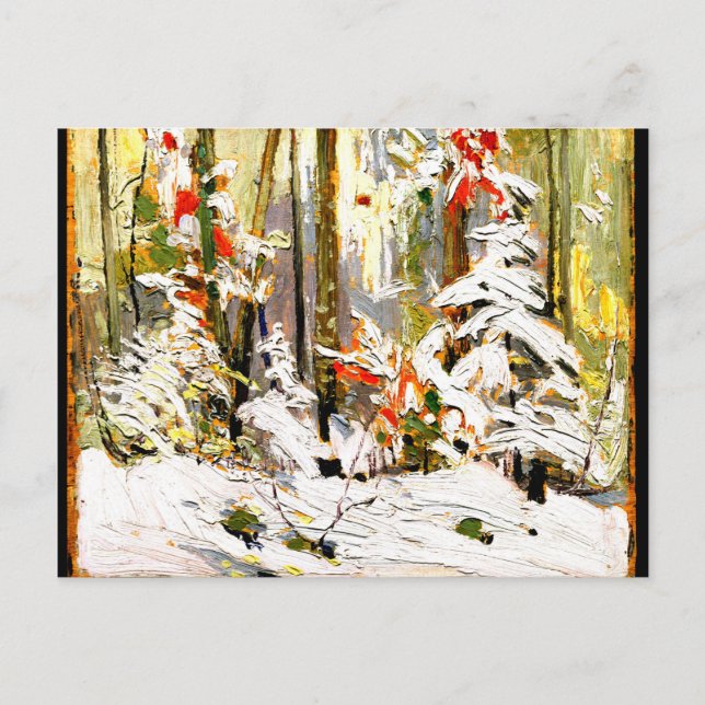 Postal Thomson - Interior de madera, Invierno (Anverso)