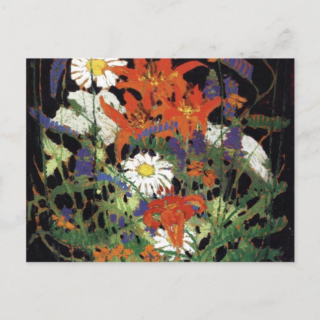 Postal Thomson - Marguerite, Wood Lilies y Vetch (Anverso)