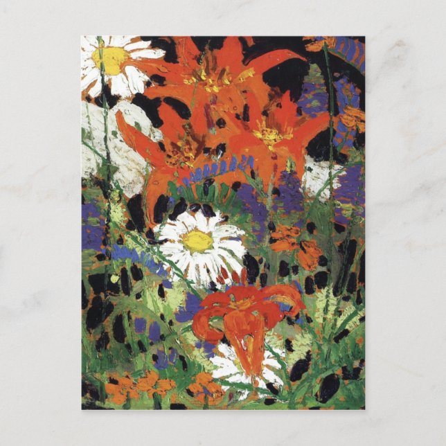 Postal Thomson - Marguerites, Wood Lilies y Vetch (Anverso)